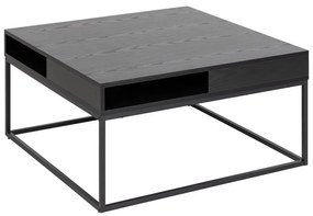 Tavolino da salotto nero con piano effetto frassino 80x80 cm Willford – Actona