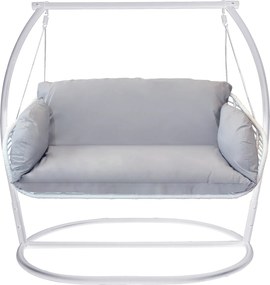 JURA - dondolo due posti con struttura in metallo bianca o antracite