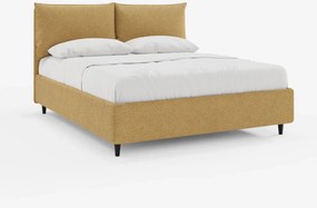 ZAYRON letto imbottito con vano contenitore e morbidi cuscini regolabili - design moderno in tessuto certificato Oeko-Tex®