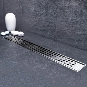 Canalina doccia a pavimento 75 cm con griglia e scarico incluso in acciaio inox cromato