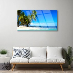 Quadro vetro Palm Tree Sea Landscape 100x50 cm