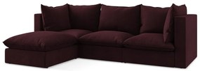 Divano angolare burgundy (con penisola a sinistra/con chaise lounge) Manao – Makamii