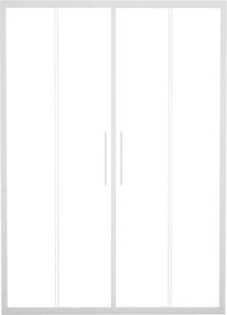Porta doccia scorrevole L 162-166 cm x H 195 cm, per nicchia in vetro trasparente SP. 6 mm, profilo opaco bianco, serie Record