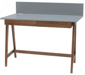 Scrivania grigia con base in frassino, lunghezza 110 cm Luka Oak - Ragaba