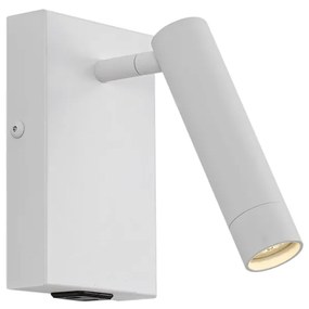 Lampada da parete moderna bianca regolabile con USB-C - Croft