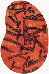Tappeto jacquard lavabile da interno-esterno dalla forma organica Kanji