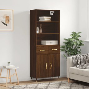 Credenza rovere marrone 69,5x34x180 cm in legno multistrato