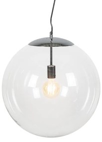 Lampada a sospensione scandinava cromata con vetro trasparente - Ball 50