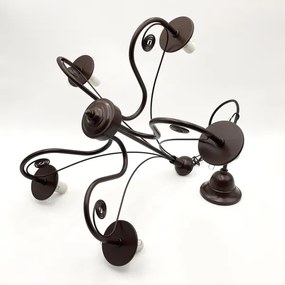 Brilagi - LED Lampadario a sospensione con catena COTTAGE 5xE14/40W/230V marrone