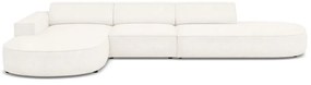 Divano angolare beige in tessuto bouclé (angolo sinistro) Jodie - Micadoni Home