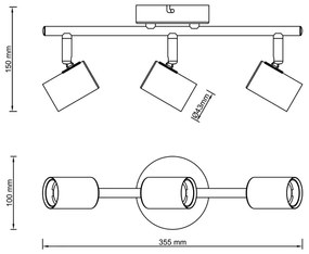 Brilliant - Faretto KERRY 3xE27/40W/230V nero/ottone
