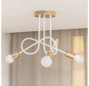 Plafoniera OXFORD 3xE27/15W/230V oro/bianco