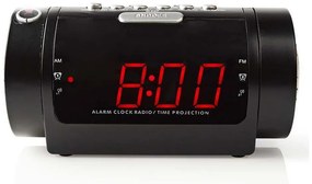 Nedis CLAR005BK - Radiosveglia con display LED e proiettore 230V