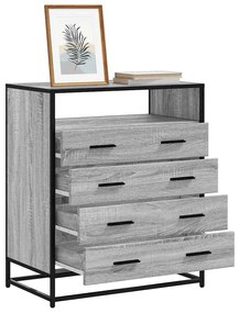 Cassettiera Grigio Sonoma 70x41x83,5 Cm İn Legno Multistrato /