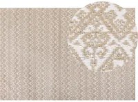 Tappeto area Beige Juta 200 x 300 cm Rettangolare con motivo geometrico a trama piatta Stile Boho Camera da letto Soggiorno