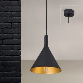 Orion - Lampadario sospeso con cavo GUNDA 1xE14/40W/230V Ø 16,5 cm nero/oro