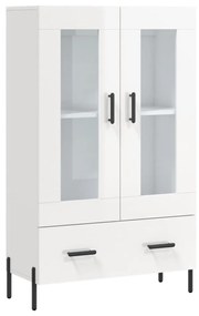 Credenza bianco lucido 69,5x31x115 cm in legno multistrato