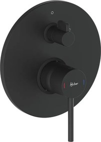 Rubinetto per doccia getto laminare cristallino ad incasso monocomando TAYRONA nero opaco HUBER