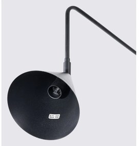 Lampada da parete nera con alimentazione a corrente Zylo – Sollux