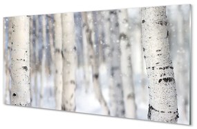 Quadro acrilico Alberi di neve invernali 100x50 cm
