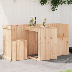 Set Da Balcone A 2 Posti İn Legno Massello Di Pino /