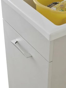 Mobile lavatoio 45x50 cm grigio calce vasca in resina e kit di scarico Moon