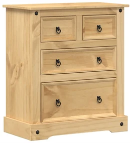 Cassettiera corona 80x43x91 cm in legno massello di pino