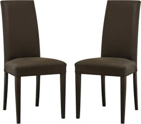 Sedia in ecopelle con gambe verniciate TESTA DI MORO mod. DENVER Set da 2 pezzi