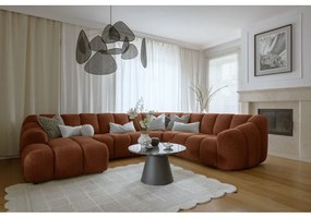 Divano angolare color terracotta (con penisola a destra/a U) Shell – Miuform