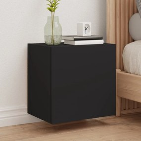 Mobili Tv A Parete 2pz Neri 40,5x30x40 Cm İn Legno Multistrato /