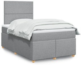 Giroletto A Molle Con Materasso Grigio Chiaro 120x200cm Tessuto /