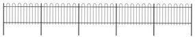 Recinzione Da Giardino Con Punta Tonda İn Acciaio 8,5x1m Nera /