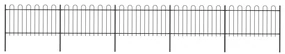 Recinzione Da Giardino Con Punta Tonda İn Acciaio 8,5x1m Nera /
