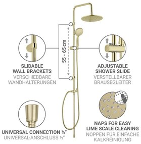 Set per doccia oro opaco in acciaio inox 101 cm Young Line – Wenko
