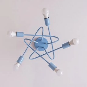 Lampadario a plafone OXFORD 5xE27/15W/230V blu