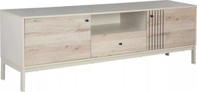 Mobile TV Frost RTV1 in off white + rovere alpino – 180x40x58 cm