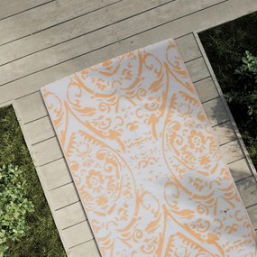 Tappeto Da Esterni Arakıl Arancione E Bianco 80x250 Cm İn Pp /