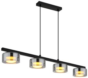 Globo 16055-4HS - Lampadario LED a sospensione con filo HIGGINS 4xGX53/6W/230V fumé/nero