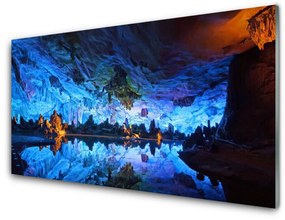 Quadro in vetro acrilico Grotta della luce del ghiacciaio 100x50 cm