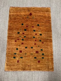 Gabbeh Tappeto persiano 90x60 Giallo (Iran) Annodato A Mano