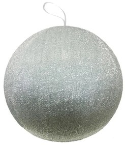 Sfera natalizia in poliestere argento glitter Ø 80 cm