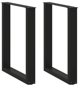 Gambe Tavolo Pranzo A Forma U 2 Pz Nero 70x(72-73) Cm Acciaio /