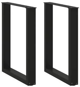 Gambe Tavolo Pranzo A Forma U 2 Pz Nero 70x(72-73) Cm Acciaio /