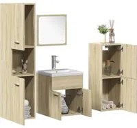 Set Mobili da Bagno 5 pz Rovere Sonoma in Legno Multistrato 3325001