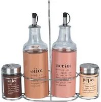 Set condimenti 4 pezzi marrone con stand Victionary