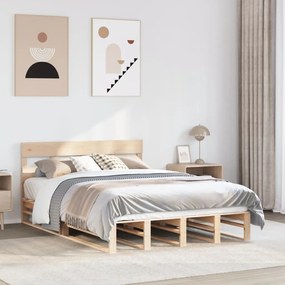 Letto Senza Materasso 160x200 Cm İn Legno Massello Di Pino /