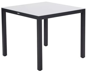 Tavolo da pranzo per giardino Lyra NATERIAL in alluminio con piano in vetro grigio per 4 persone 90x90cm