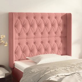 Testiera Ad Orecchio Nera 93x16x118/128 Cm İn Velluto /