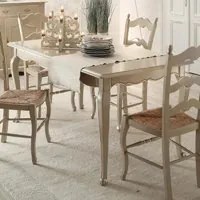 Tavolo shabby allungabile gambe a spillo in legno avorio l.160 p.90 h.78 - Mobili 2G