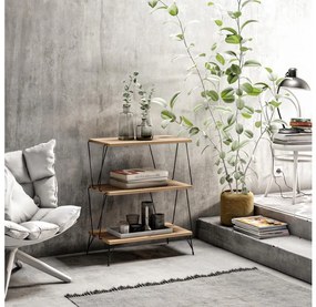 Tavolino LAZANDOS 75x48 cm marrone/nero